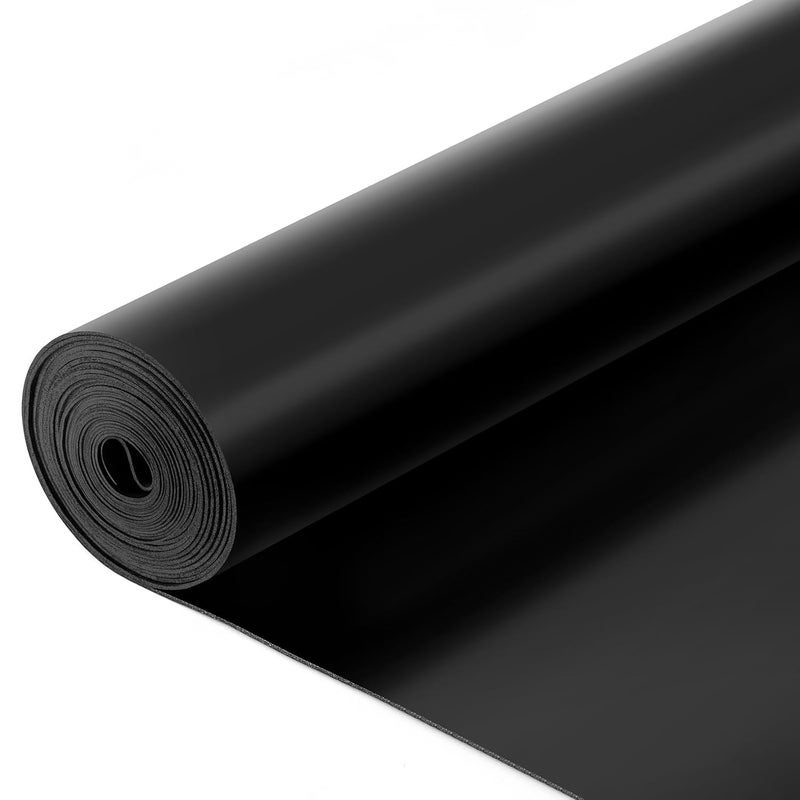 Innconee 1 Pcs Neoprene Rubber Sheets Strip Roll 1/16 Inch /24" W x 118" L Long Wear Resistant Gasket Strip for DIY Gaskets, Mats, Seals, Crafts, Flooring, Black - Image 1